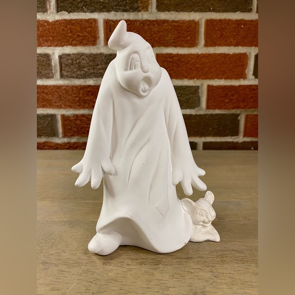 VTG 1978 Atlantic Mold Ceramic Spooky Ghost & Halloween Cat Ceramic Unpainted